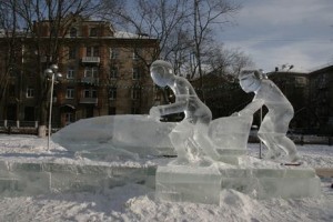 Олимпийские ледяные скульптуры