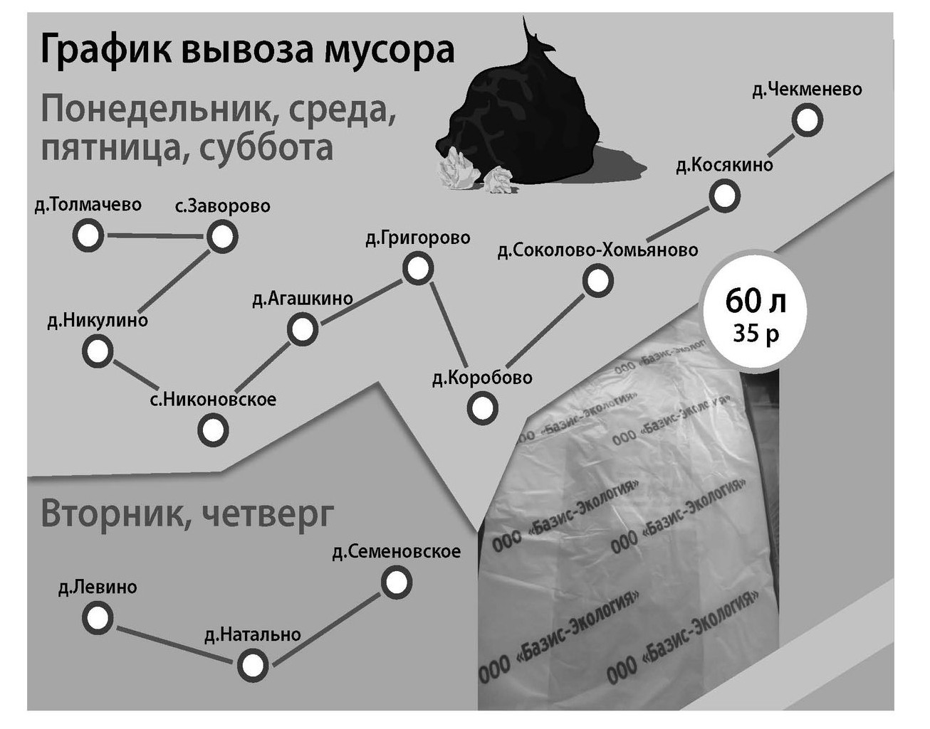 Никулино бронницы расписание 64. График вывоза.