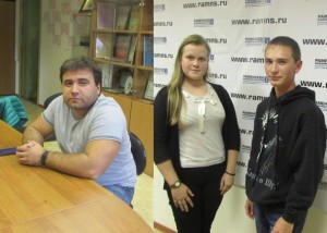 Гсти студии фитнесс-инструктор Рустам и выпускники ДЖД Наталья и Алексей