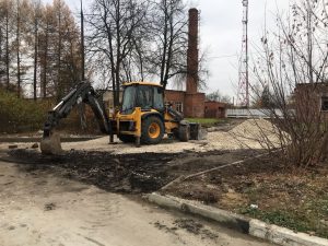 В рамках программы благоустройства идёт ремонт дворовых территорий в с.Гжель по улице Центральной