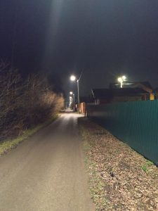 В д Хрипань Раменского г.о. построили новую линию уличного освещения от ул Первая до улицы Восьмая