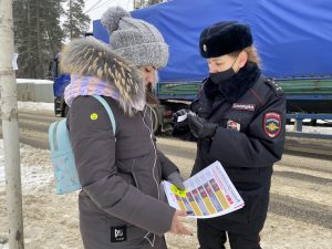 Госавтоинспекция провела тематическую акцию на пешеходном переходе