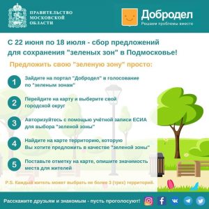 На «Доброделе» стартовал сбор предложений по определению «зеленых зон» в городах Подмосковья для их защиты