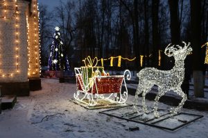 В Раменском парке включили праздничную иллюминацию