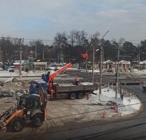 На Быковском переезде Раменского г.о. работает тяжелая техника